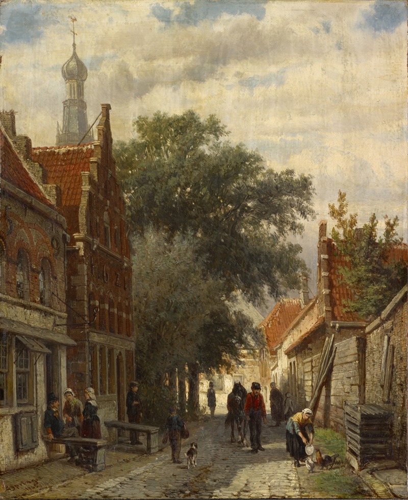 Cornelis Springer - Street in Enkhuizen