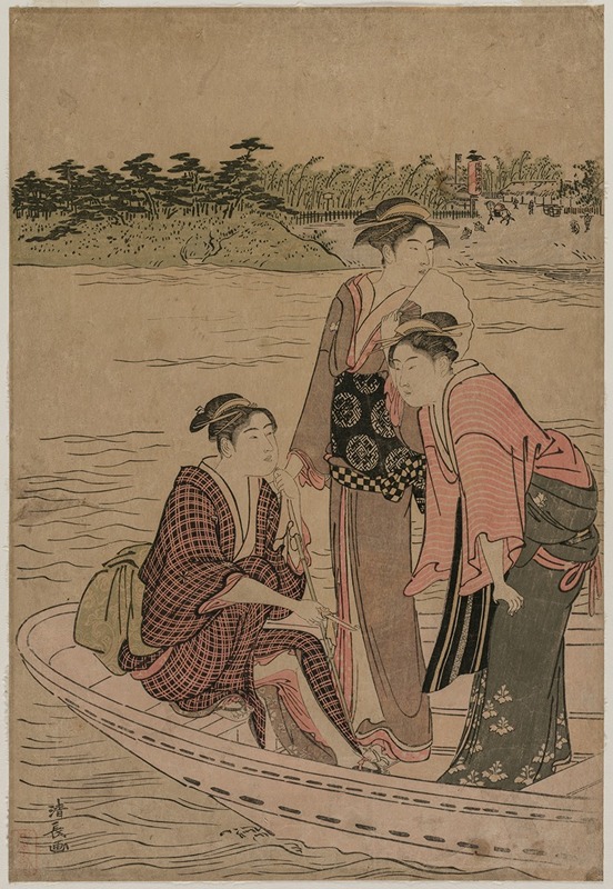 Torii Kiyonaga - Passengers in a Ferry Boat on the Sumida River