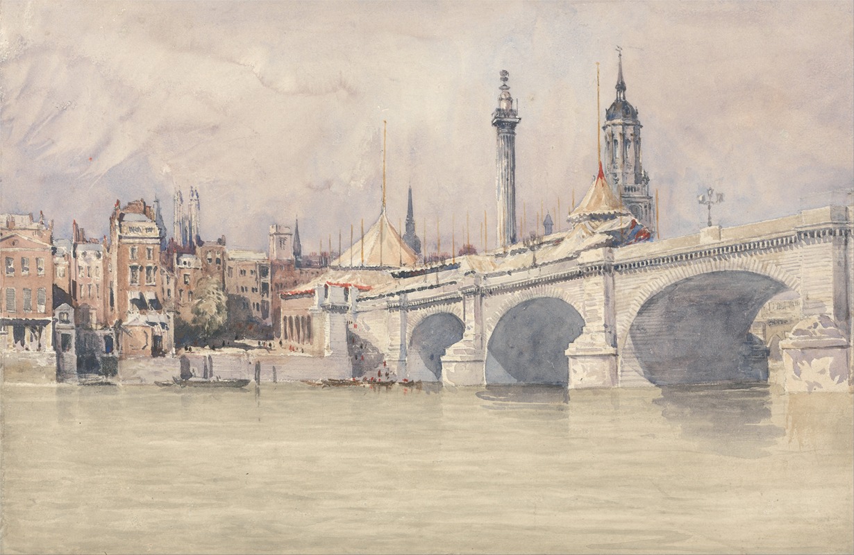 David Cox - The Opening of the New London Bridge
