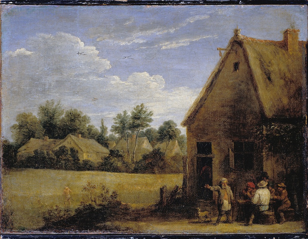 David Teniers The Younger - Cottage with Peasants playing Cards