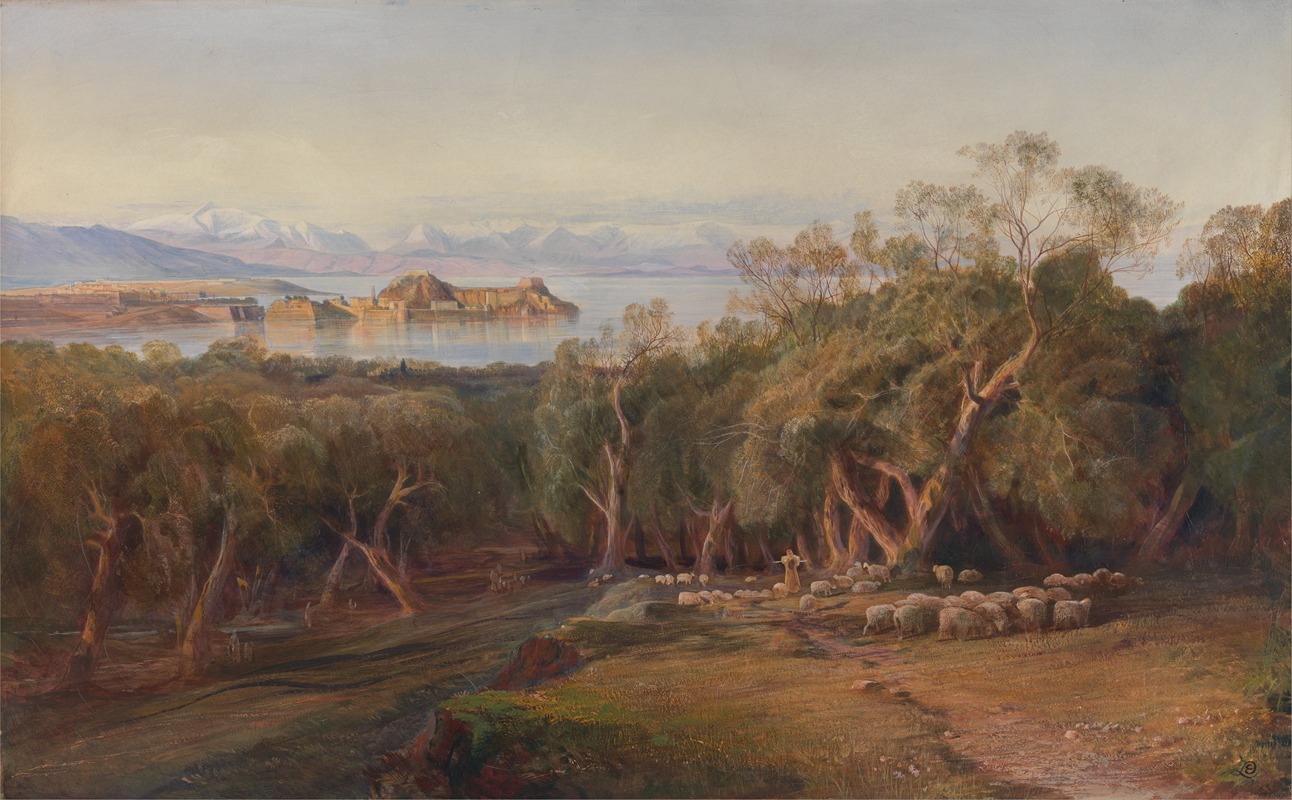 Edward Lear - Corfu from Ascension