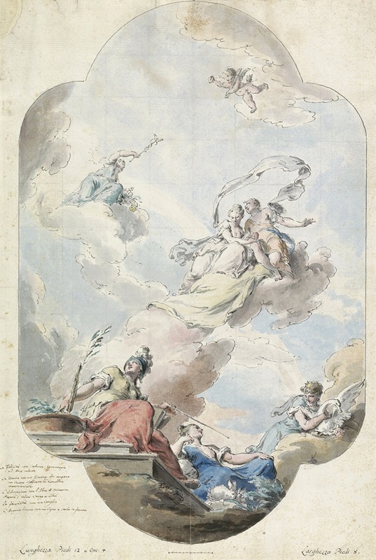 Pietro Antonio Novelli - Design for a Ceiling Painting with a Nuptial Allegory