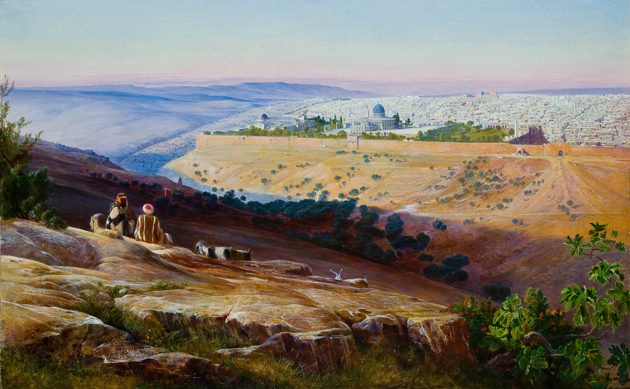 Edward Lear - Jerusalem from the Mount of Olives