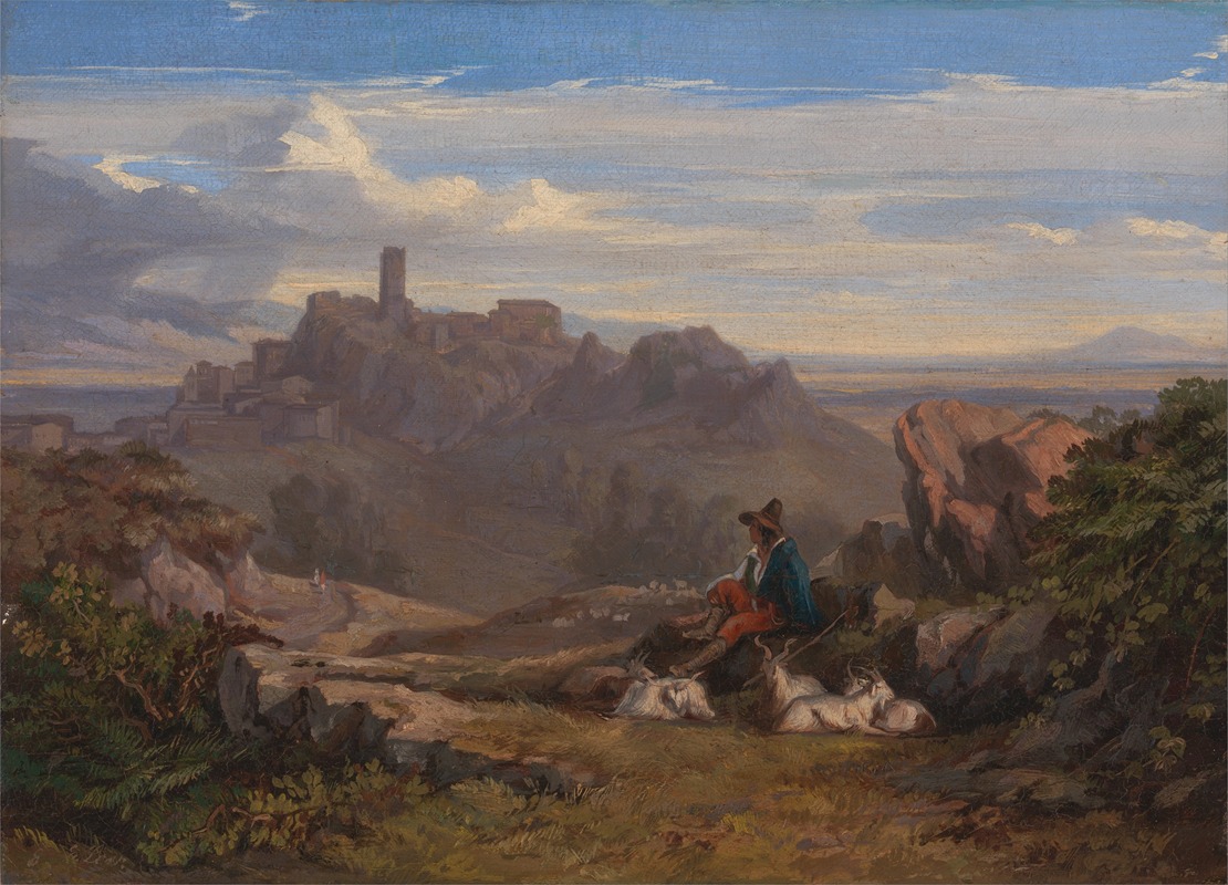 Edward Lear - Landscape with Goatherd