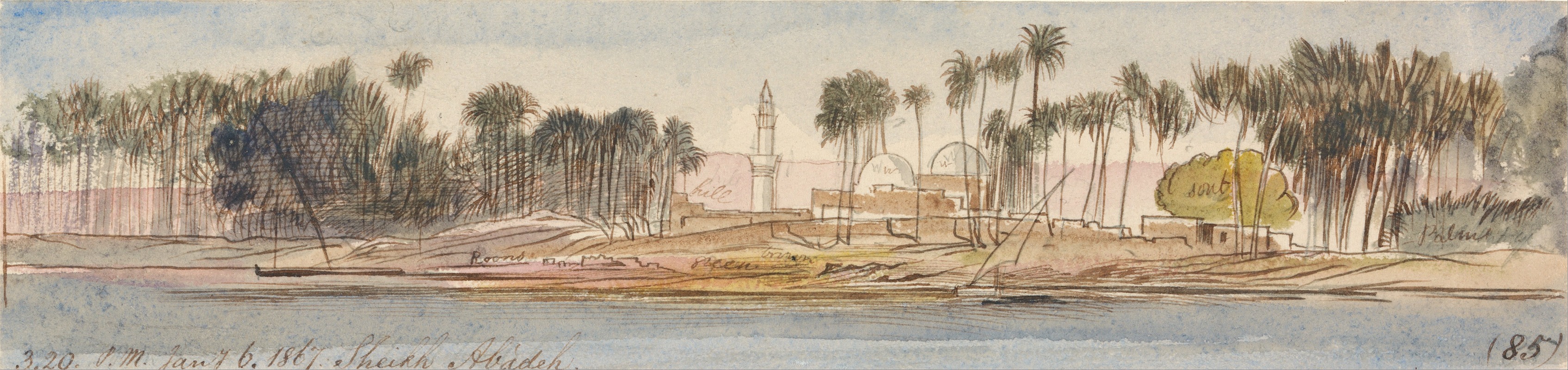 Edward Lear - Sheikh Abadeh, 3-20 pm, 6 January 1867