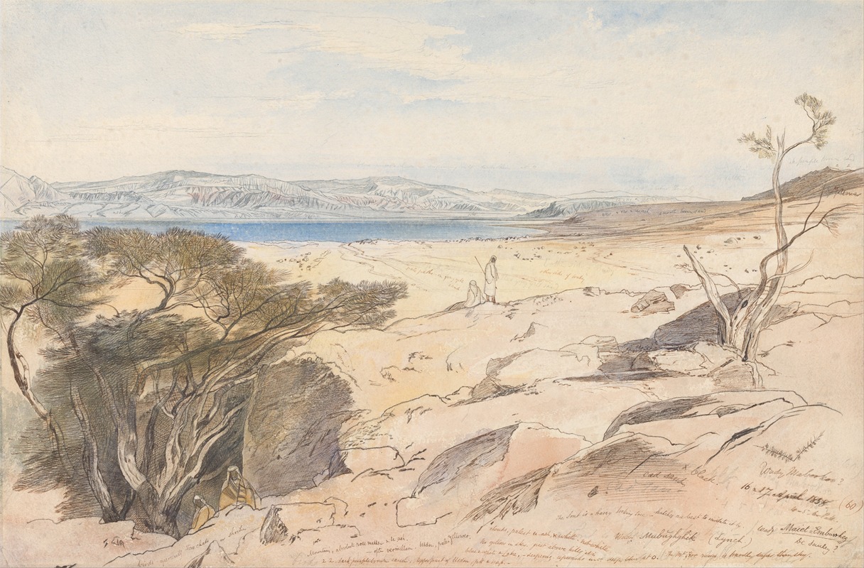 Edward Lear - The Dead Sea, 16 and 17 April 1858