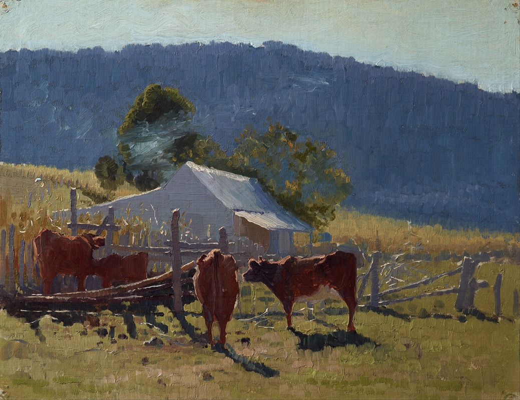 Elioth Gruner - Milking time (Araluen Valley)