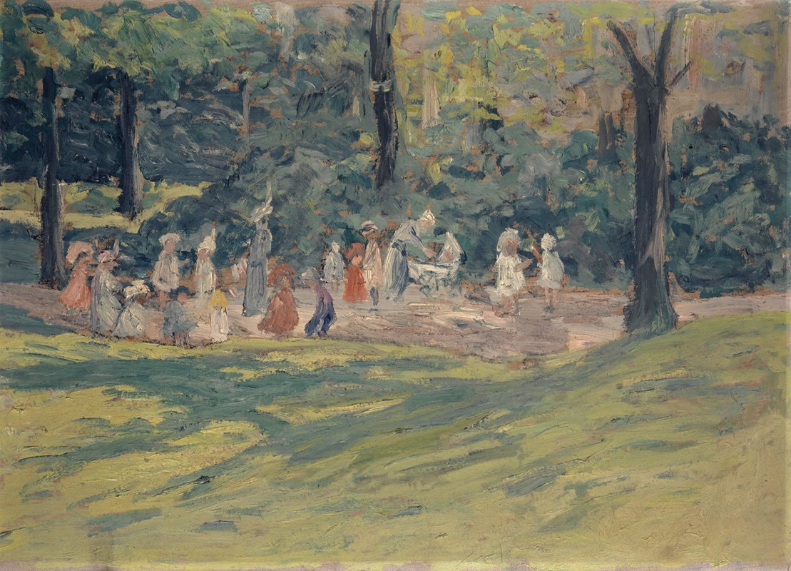 Ernst Schiess - Children Playing in a Public Park