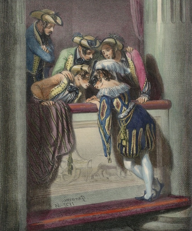 Paul Gavarni - Souvenirs du Carnaval, 1837-45, No. 5 : La Loge d’avant-scèn