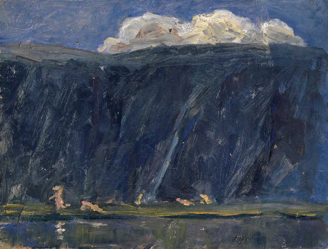 Ernst Schiess - Mountain Lake with Nude Figures