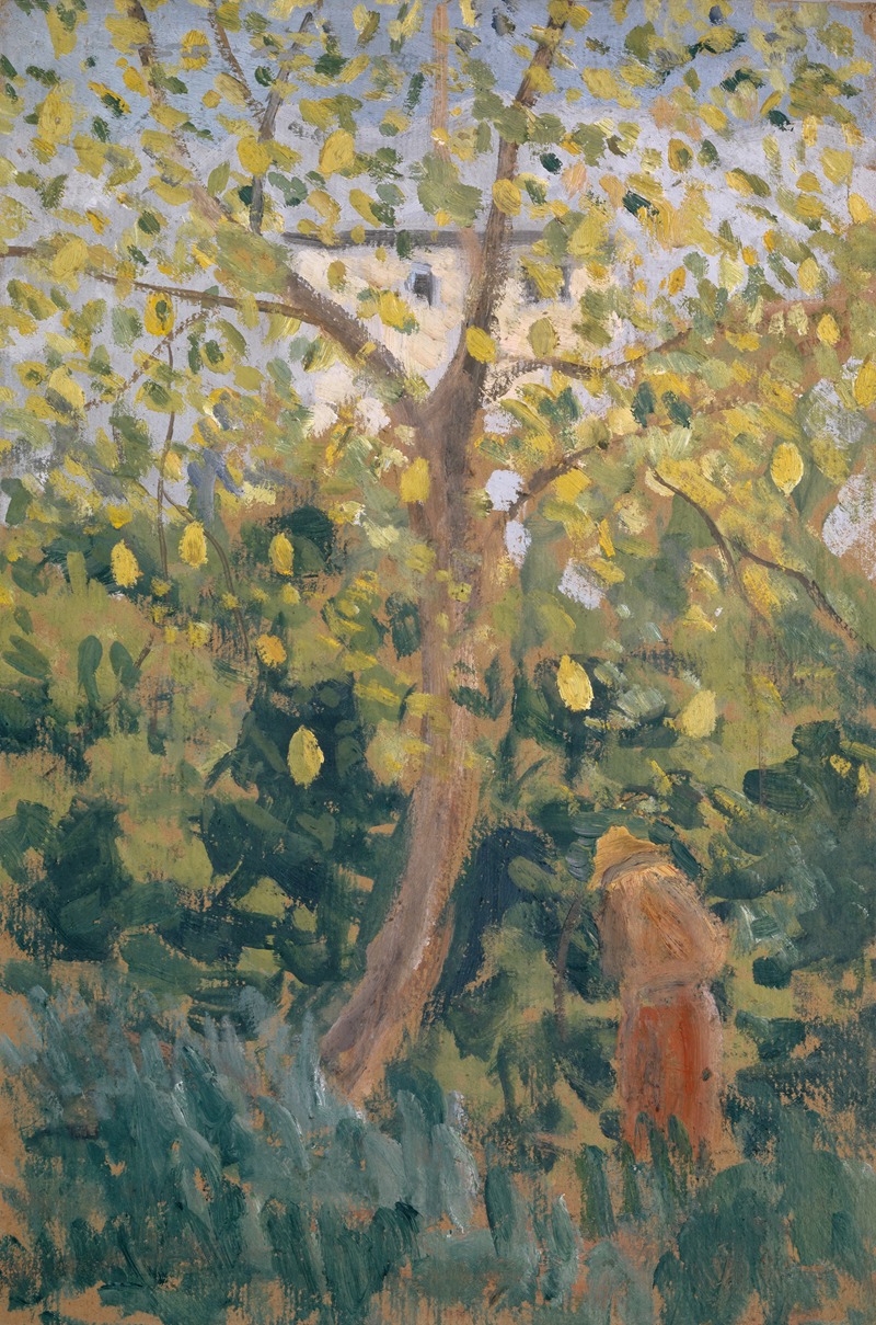 Ernst Schiess - Tree with Yellowed Fall Leaves