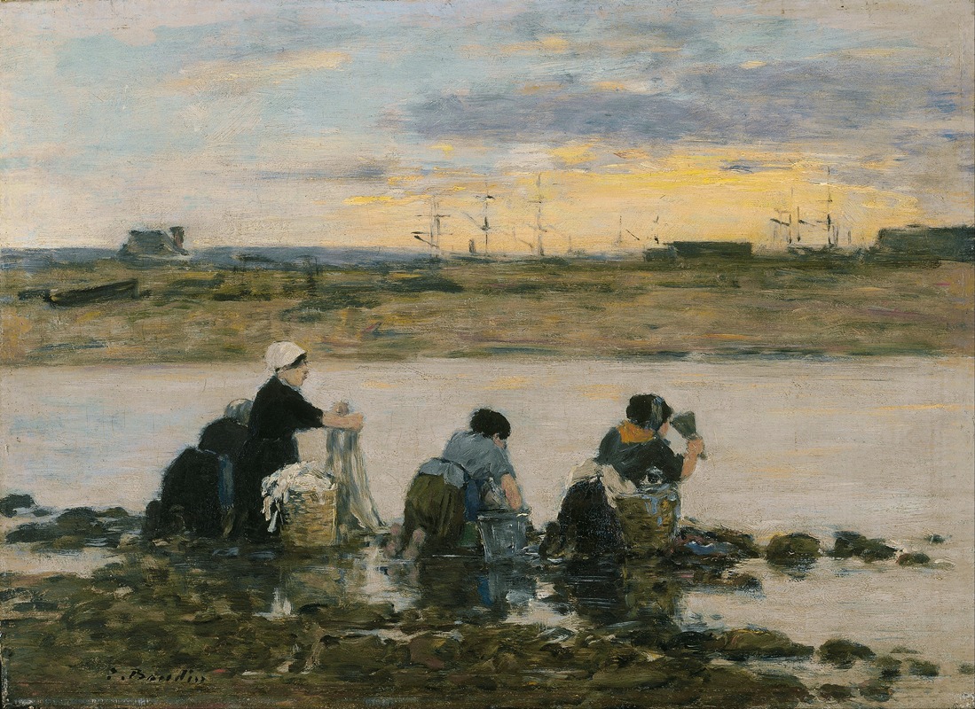 Eugène Boudin - Washerwomen by the River