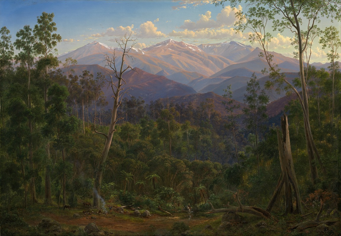 Eugène von Guérard - Mount Kosciusko, seen from the Victorian border (Mount Hope Ranges)