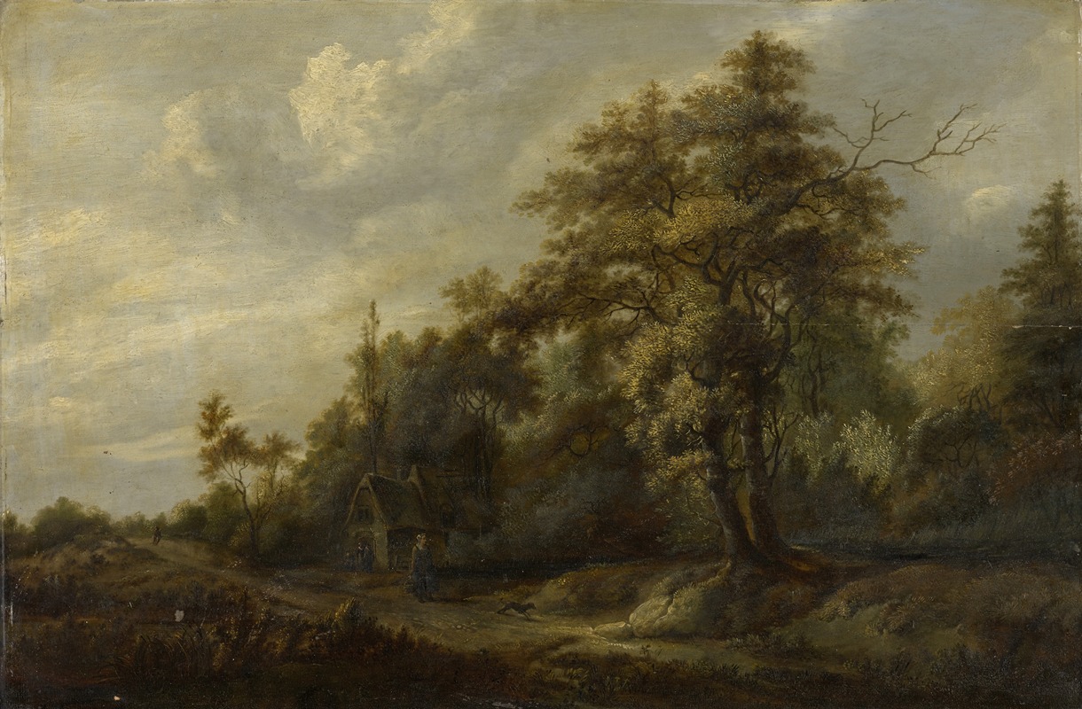 François van Knibbergen - Road in the Woods with Staffage Figures