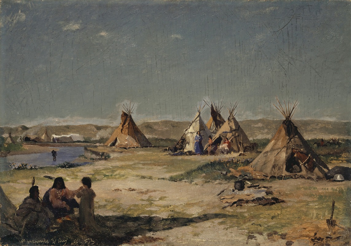 Frank Buchser - Tent Camp of the Indians at the Laramie
