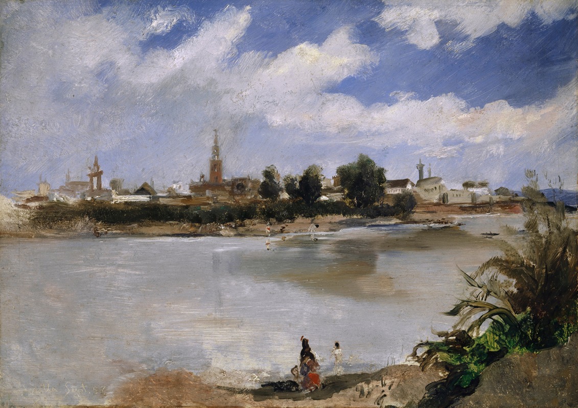 Frank Buchser - View of Seville Across the Guadalquivir