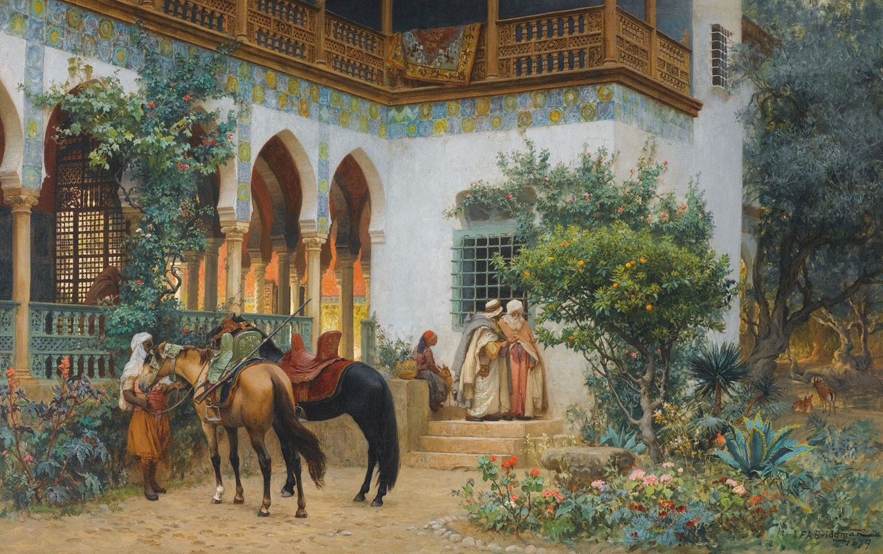 Frederick Arthur Bridgman - A North African Courtyard