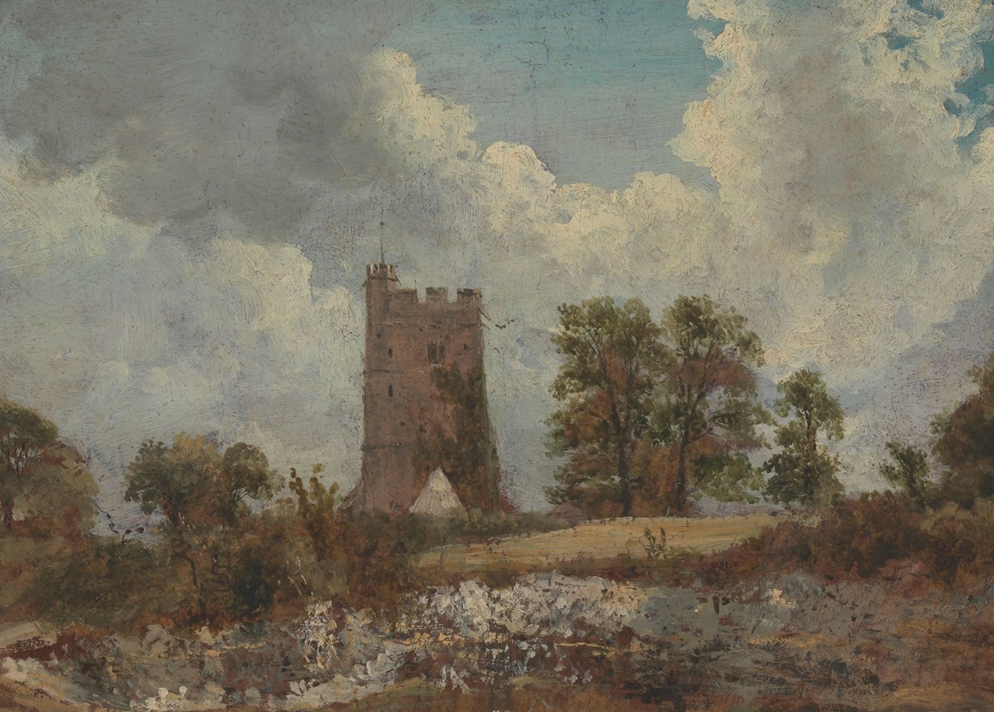 Frederick Waters Watts - Landscape with a Church