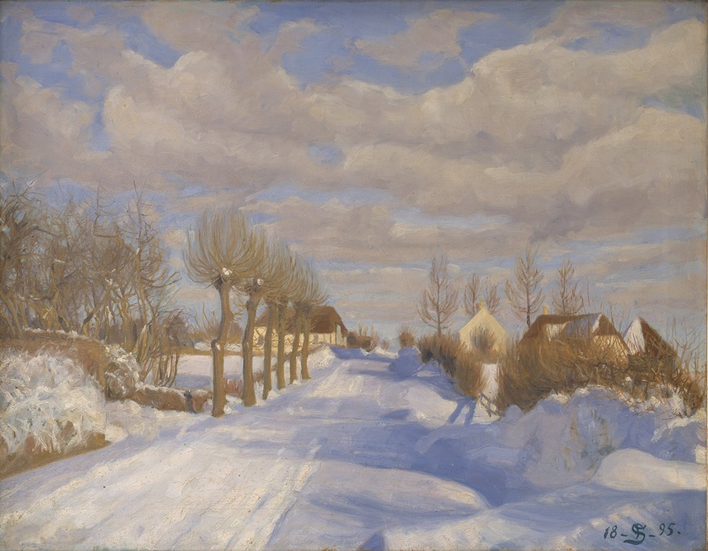 Fritz Syberg - Snow-Covered Highroad in the Sunshine
