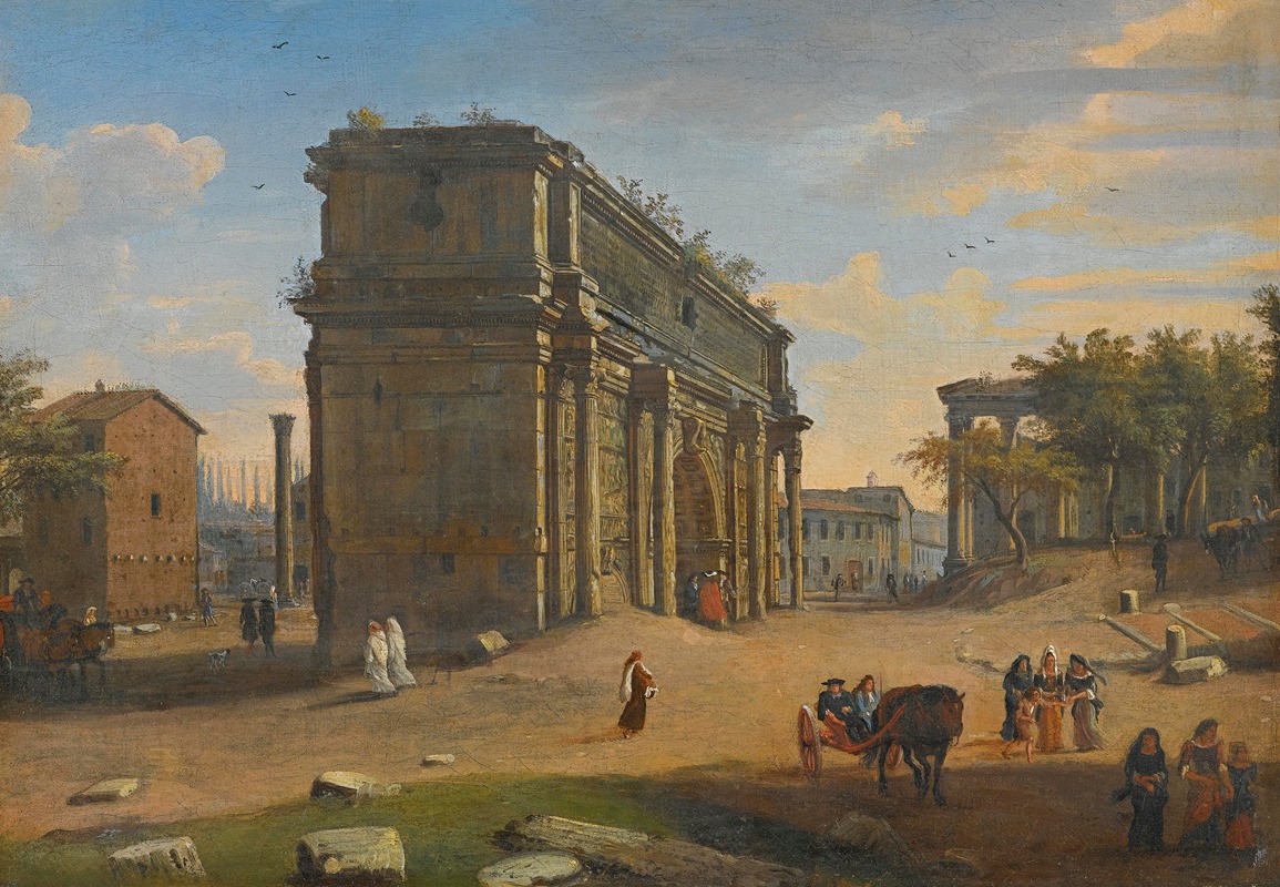 Gaspar Van Wittel - View Of The Campo Vaccino With The Arch Of Septimius Severus