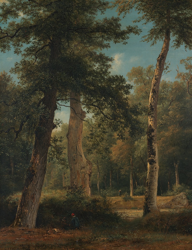 Georgius Jacobus Johannes van Os - A forest in Fontainebleau