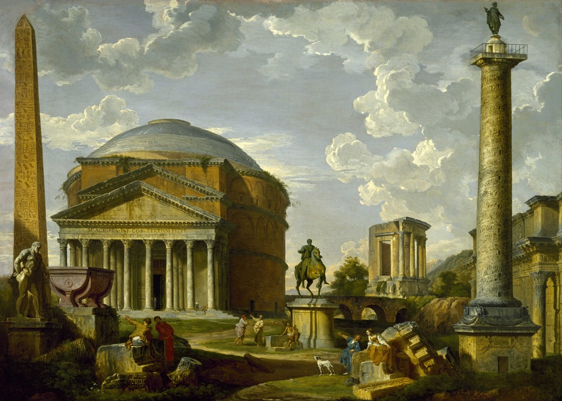 Giovanni Paolo Panini - Fantasy View with the Pantheon and other Monuments of Ancient Rome