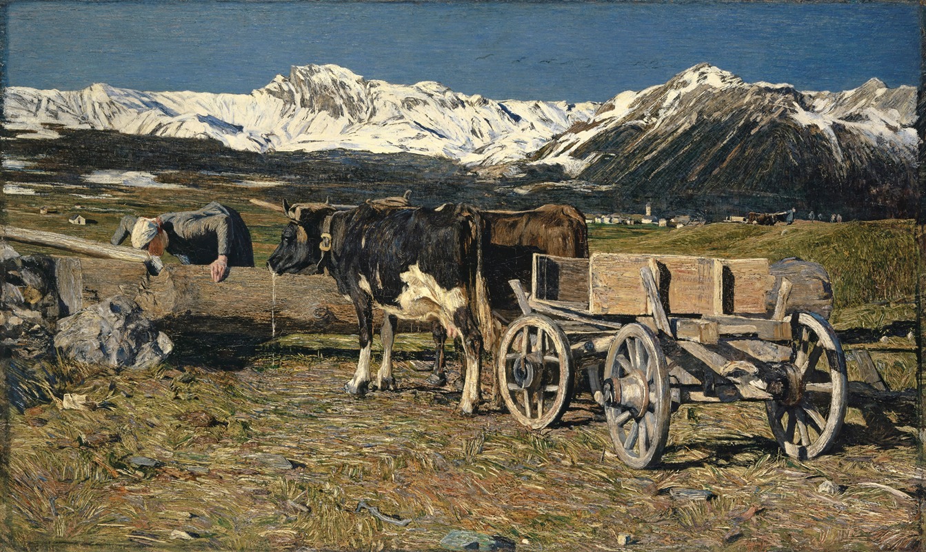 Giovanni Segantini - At the Watering Place (Cows in the Yoke)