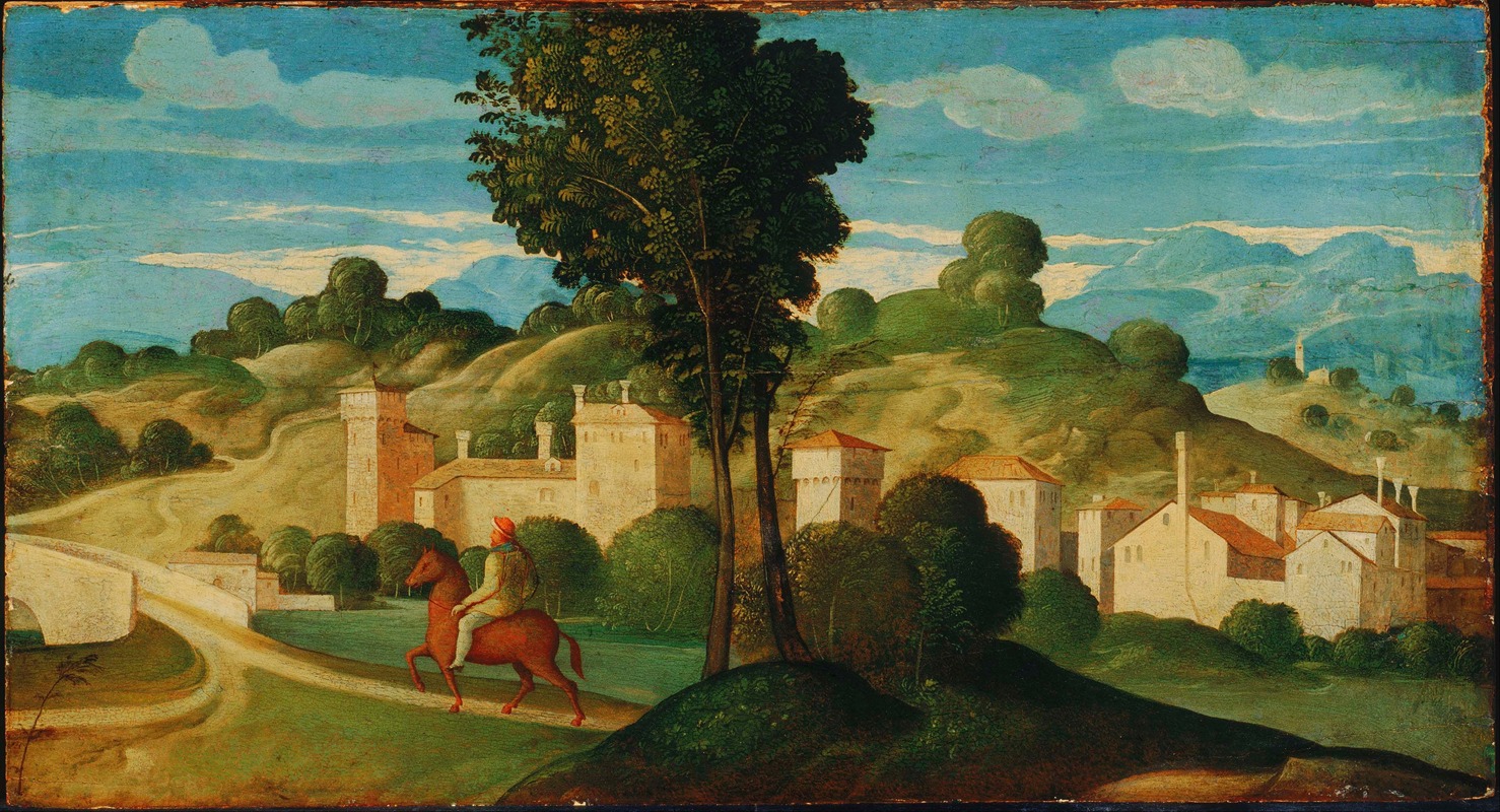 Girolamo da Santacroce - Landscape with Rider