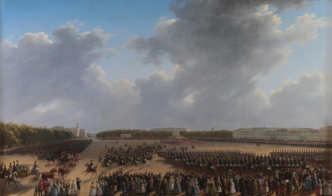 Grigory Chernetsov - Parade Celebrating the End of Military Action in the Kingdom of Poland on Tsaritsa Meadow in St Petersburg on 6 october 1831