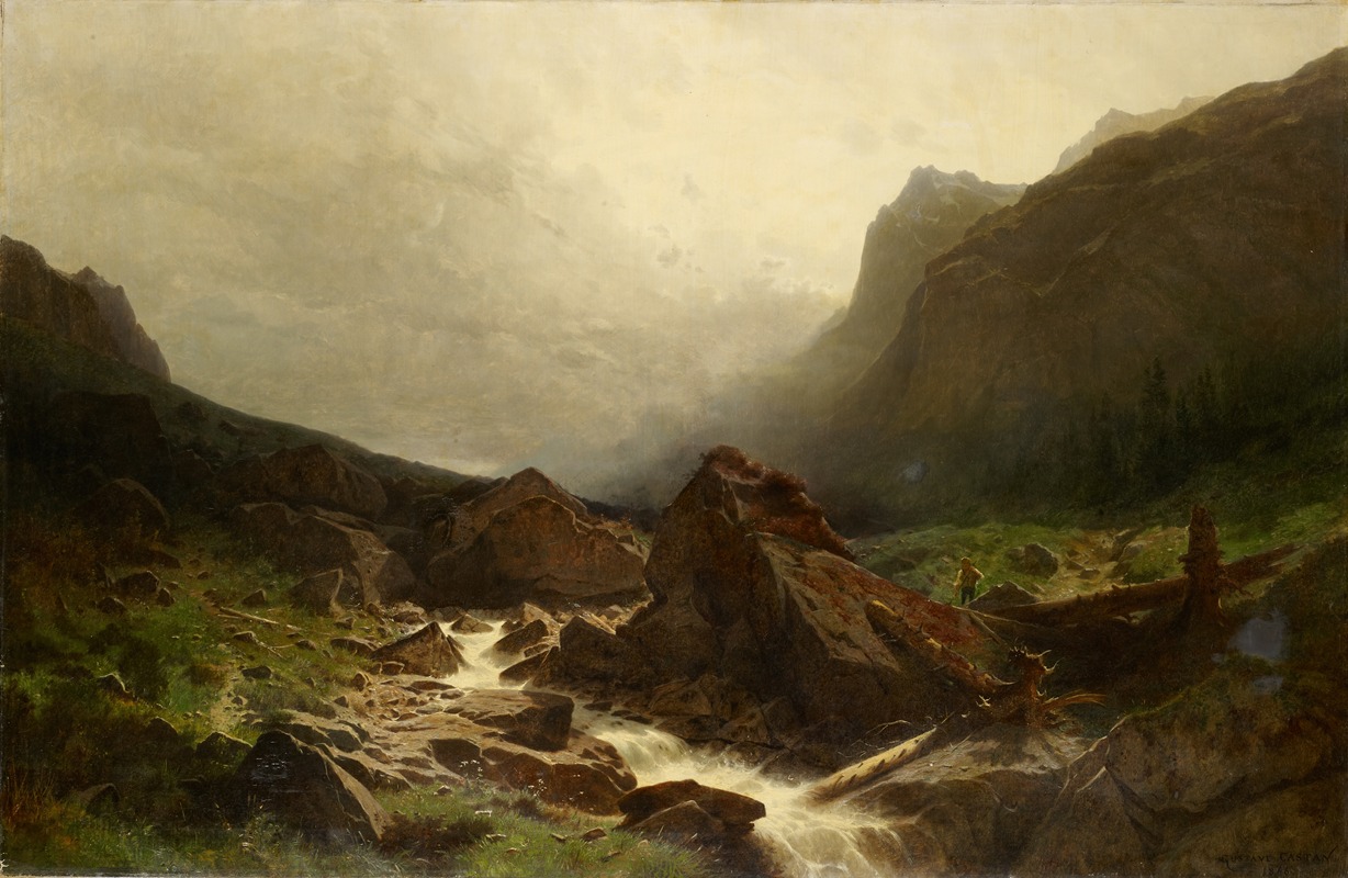 Gustave Castan - High Valley with Brook