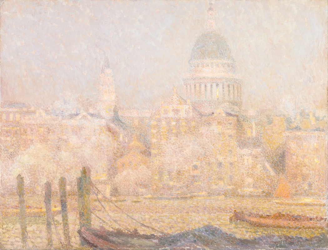 Henri Le Sidaner - St. Paul’s from the River- Morning Sun in Winter