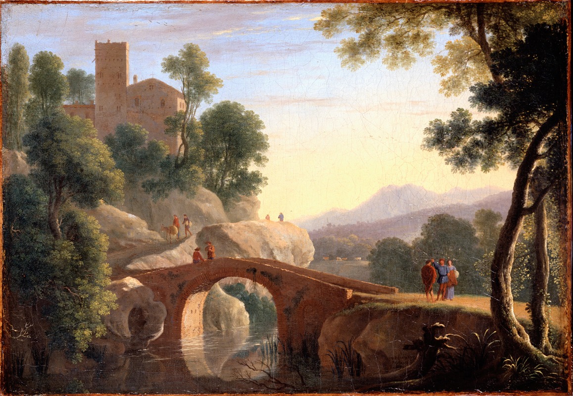 Herman van Swanevelt - Italian Landscape with Bridge