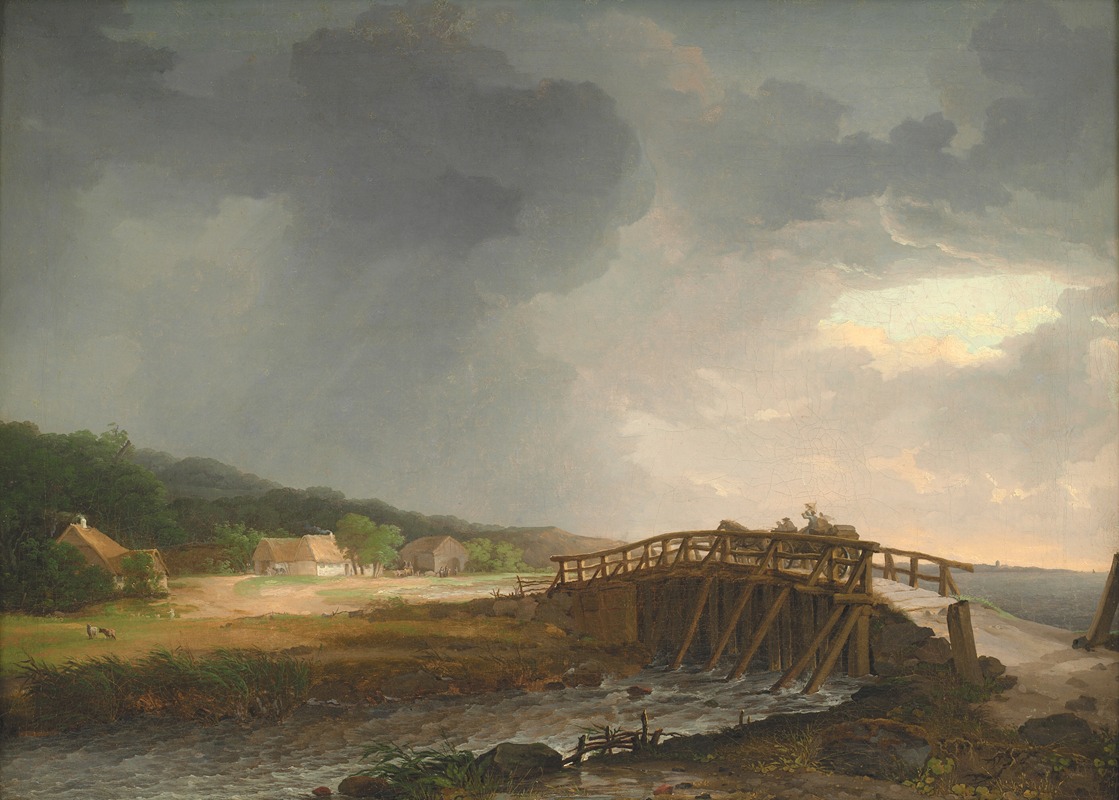 Johan Christian Dahl - The Bridge across Tryggevælde River with a View of Køge, Zealand