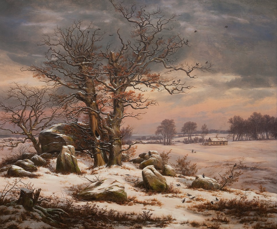 Johan Christian Dahl - Winter Landscape near Vordingborg, Denmark