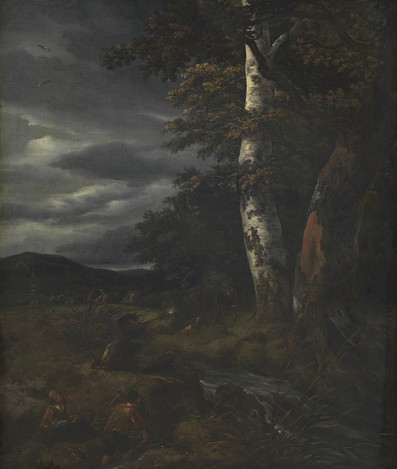 Jacob van Ruisdael - Landscape with a Hunting Scene