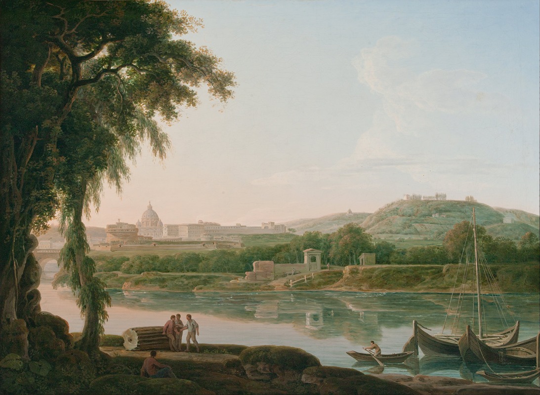 Jacob More - A distant view of Rome across the Tiber