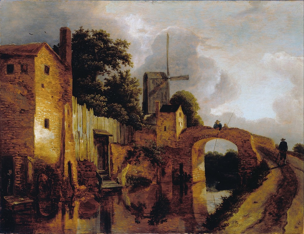 Jacob van Ruisdael - Canal with Bridge