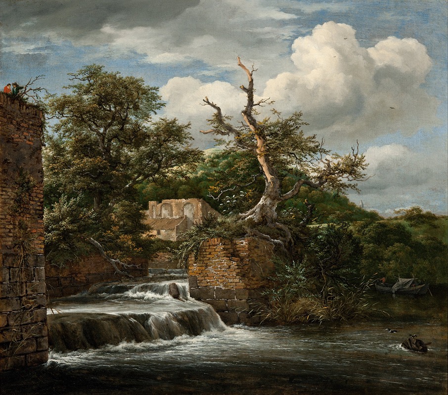 Jacob van Ruisdael - Landscape with a mill-run and ruins