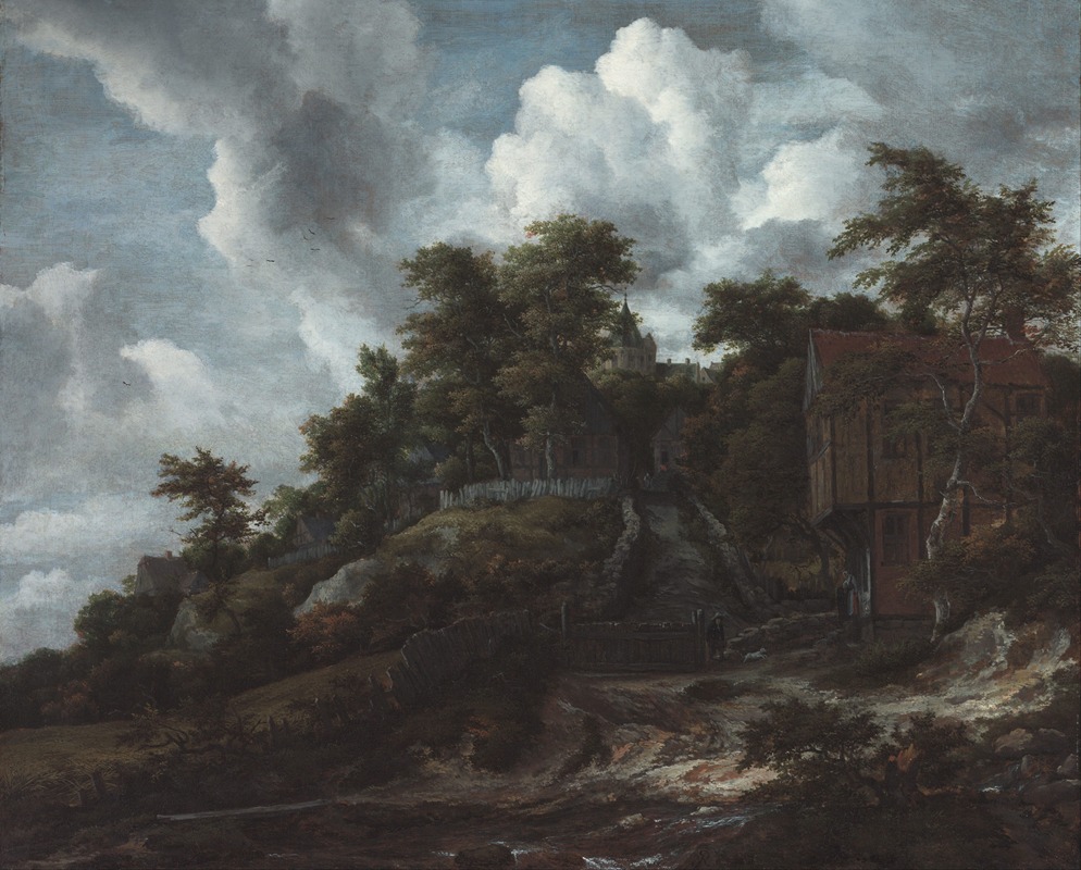 Jacob van Ruisdael - Wooded hillside with a view of Bentheim Castle