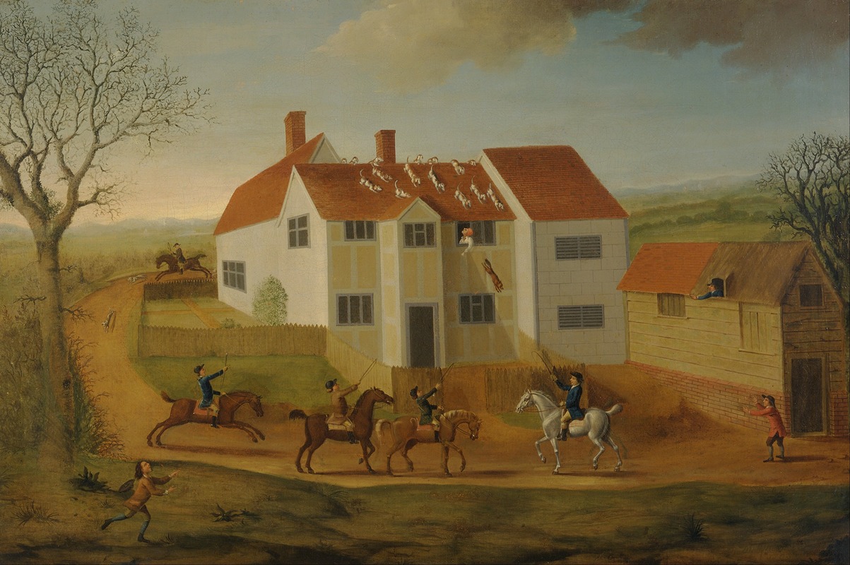 James Dunthorne - John Sidey and his Hounds at a Farmhouse near Hadleigh, Suffolk