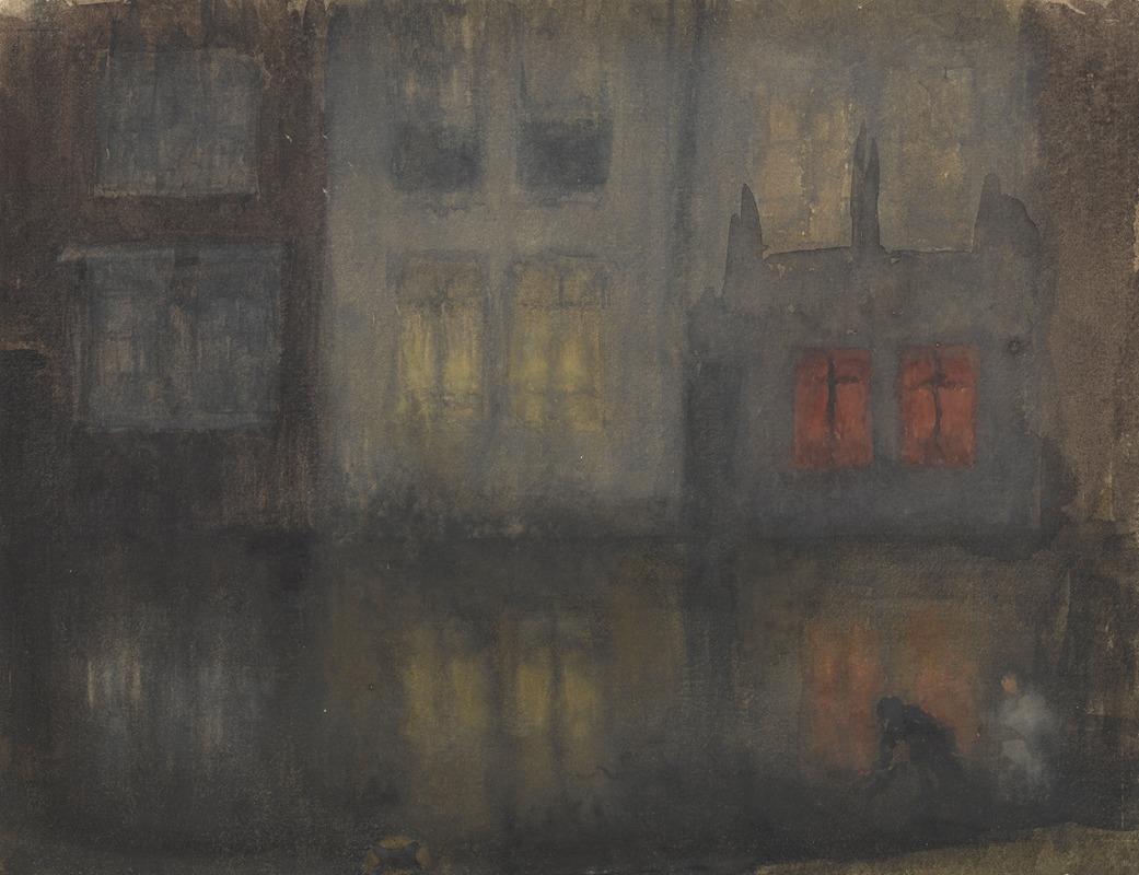 James Abbott McNeill Whistler - Nocturne: Black and Red—Back Canal, Holland