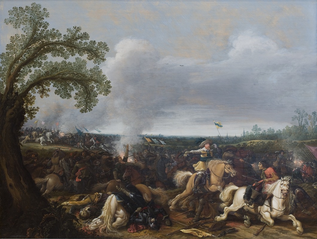 Jan Asselijn - King Gustav II Adolf of Sweden at the Battle by Lützen November 16th, 1632