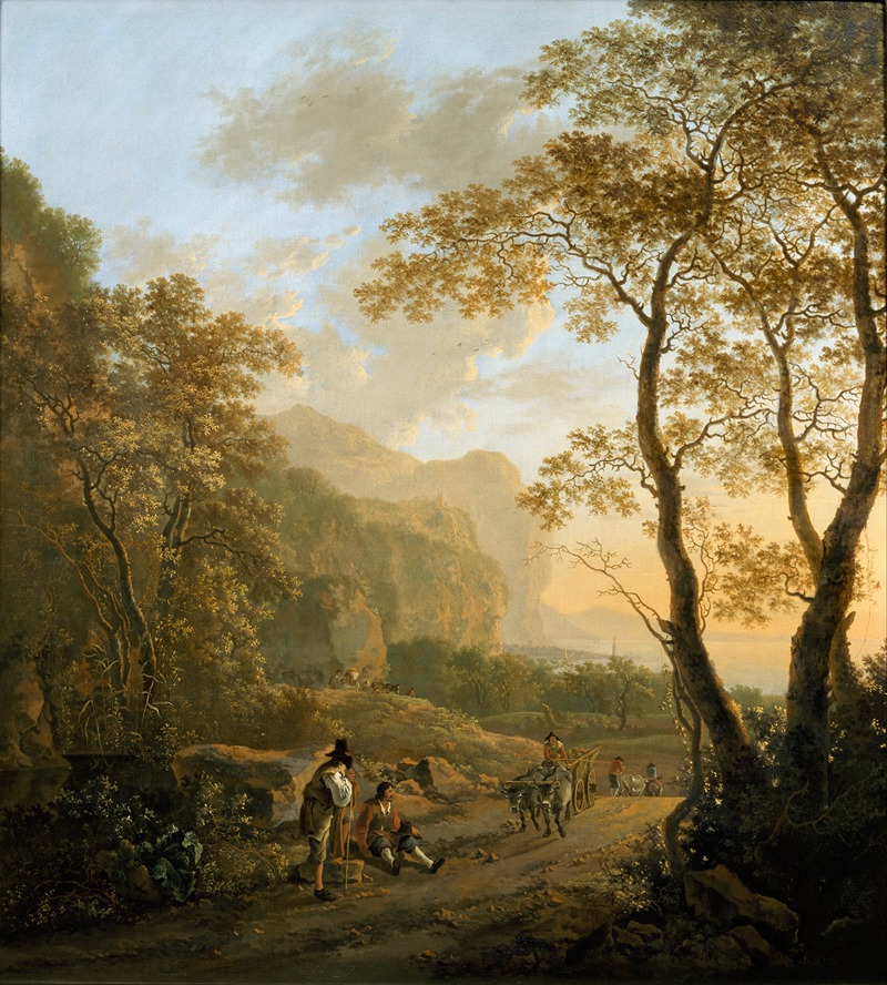 Jan Both - Landscape with Resting Travellers and Oxcart