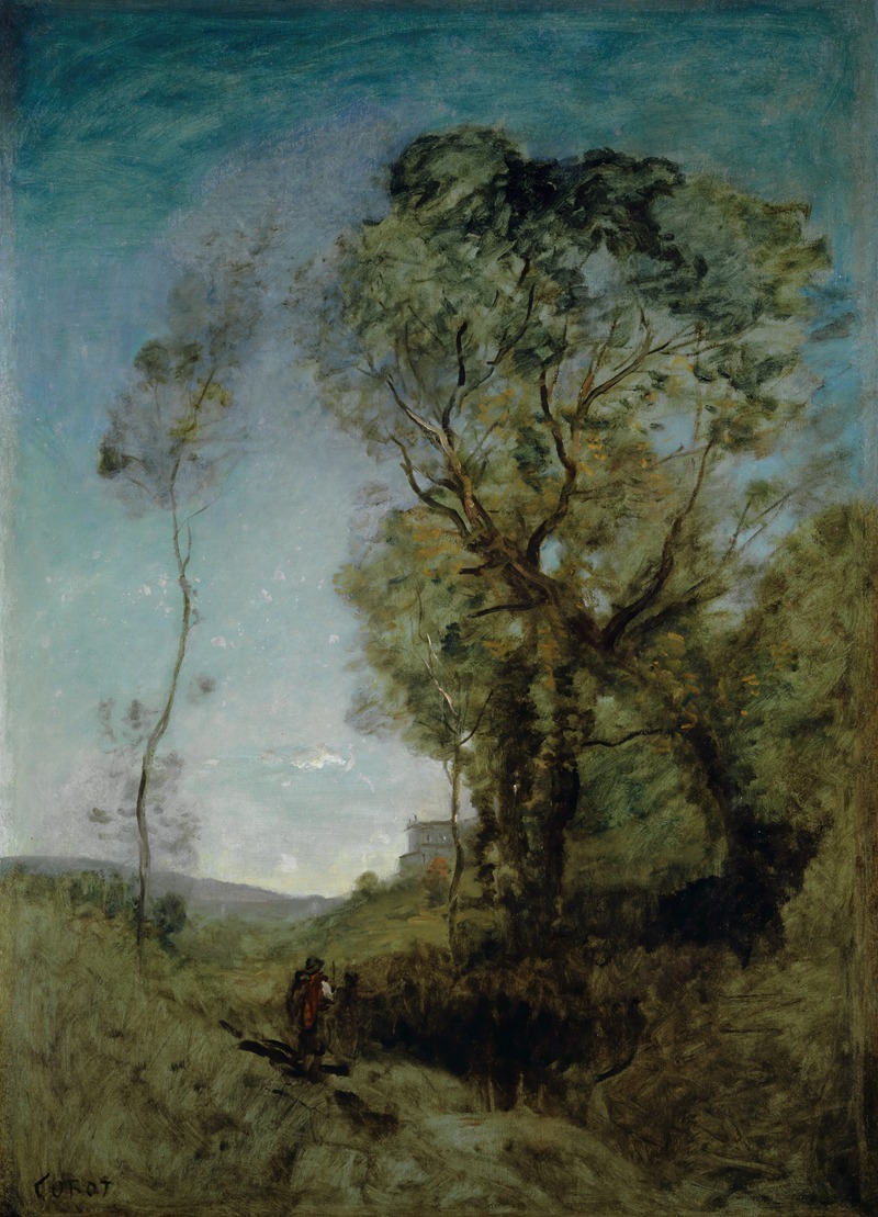 Jean-Baptiste-Camille Corot - Italienische Villa hinter Pinien The Italian Villa behind the Pines