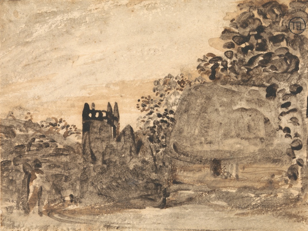 Samuel Palmer - Thatched Cottage and Church