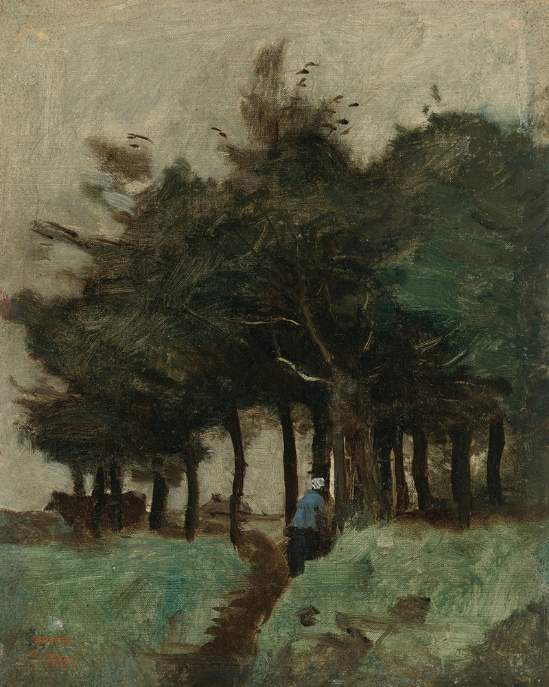 Jean-Baptiste-Camille Corot - Boulogne-Sur-Mer, Sentier Creux Dominé par Les Arbres