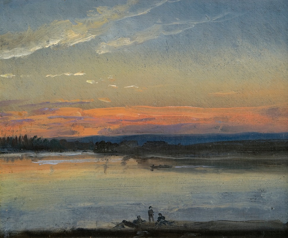 Johan Christian Dahl - The Elbe In Evening Light