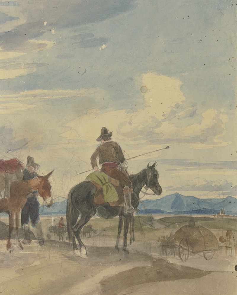 Johann Adam Klein - Bauer zu Pferde und Maultiertreiber aus der römischen Campagna