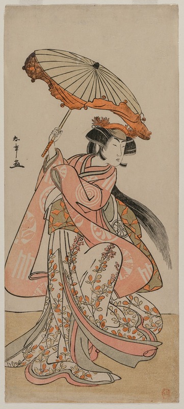 Katsukawa Shunshō - The Actor Segawa Kikunojo II Dancing with a Parasol