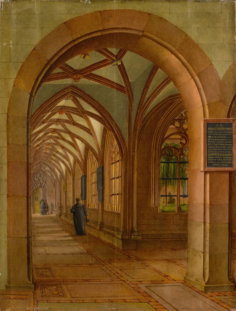 Johann Jakob Neustück - View into the Cloister of the Cathedral of Basel